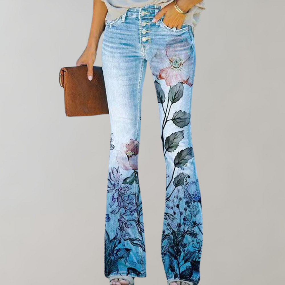 Leichte Sommer Jeans mit Print für Damen