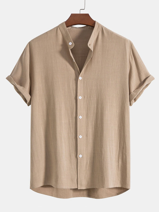 Leinen Sommer Set mit Polohemd und Hose für Männer