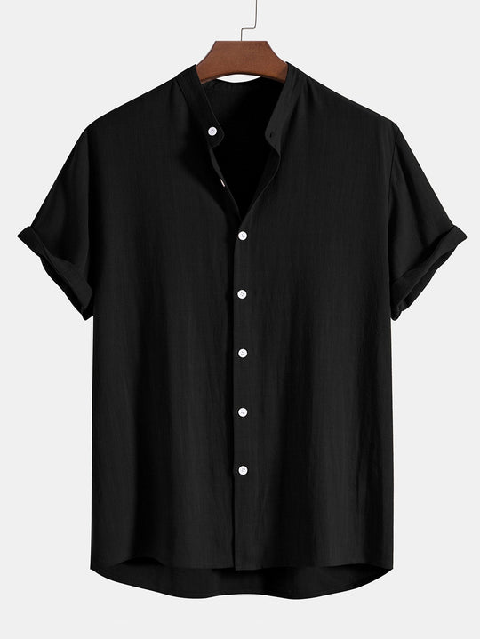 Leinen Sommer Set mit Polohemd und Hose für Männer