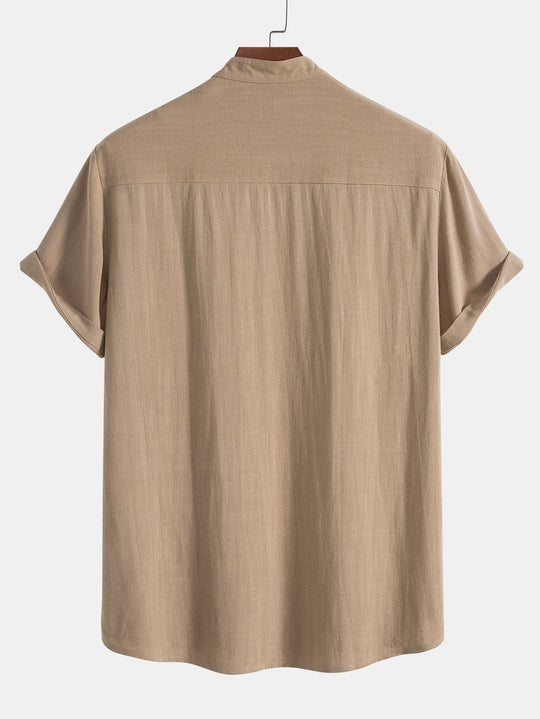 Leinen Sommer Set mit Polohemd und Hose für Männer