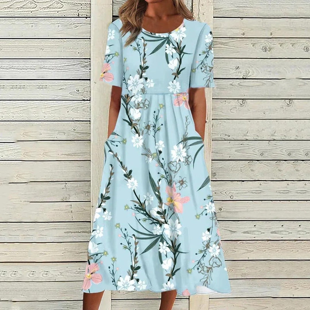 Midi-Jurk mit Blumenmuster für Frauen