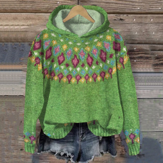 Moderner Kapuzenpulli mit warmer Fütterung für Damen
