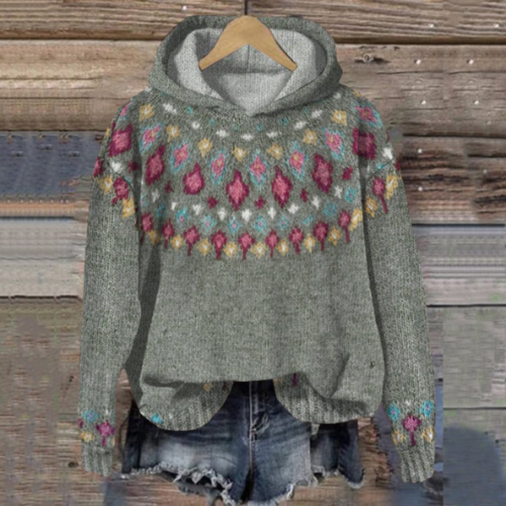 Moderner Kapuzenpulli mit warmer Fütterung für Damen