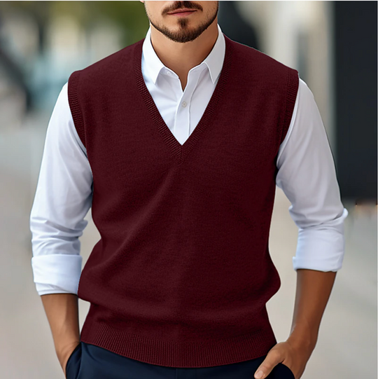 Mouwlose Trui V-Hals aus Weichem Material für Damenpullover