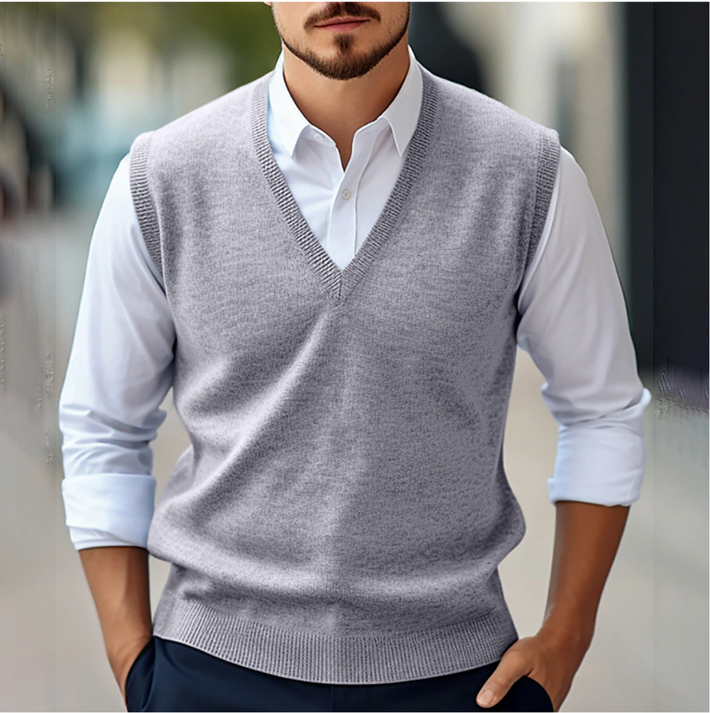Mouwlose Trui V-Hals aus Weichem Material für Damenpullover