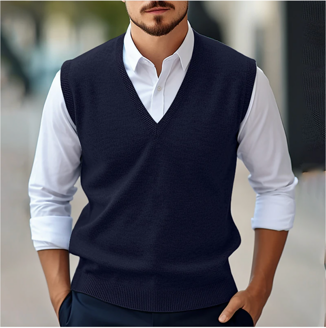 Mouwlose Trui V-Hals aus Weichem Material für Damenpullover