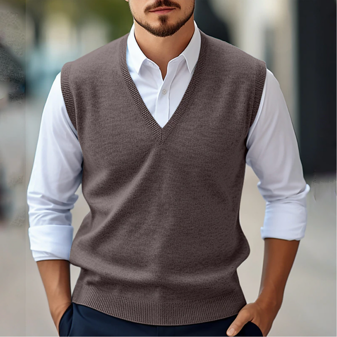 Mouwlose Trui V-Hals aus Weichem Material für Damenpullover