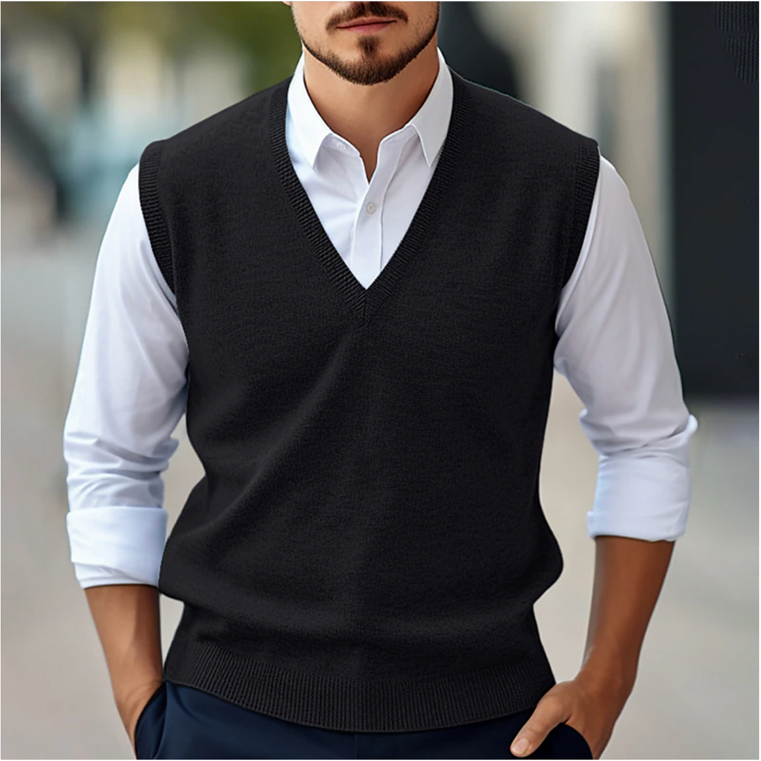 Mouwlose Trui V-Hals aus Weichem Material für Damenpullover