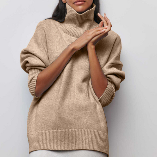 Rollkragenpullover für Damen mit lässiger Passform