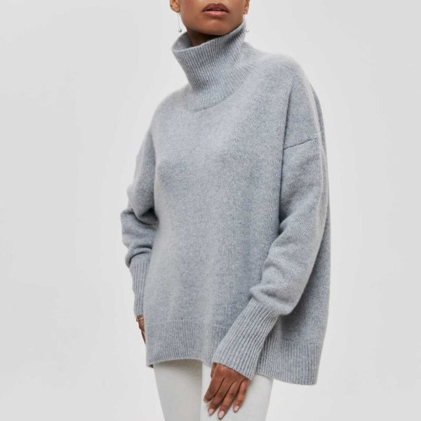 Rollkragenpullover für Damen mit lässiger Passform