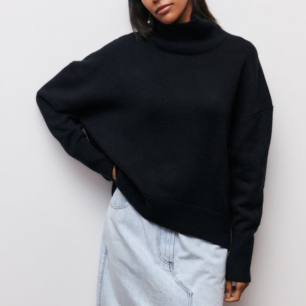 Rollkragenpullover für Damen mit lässiger Passform