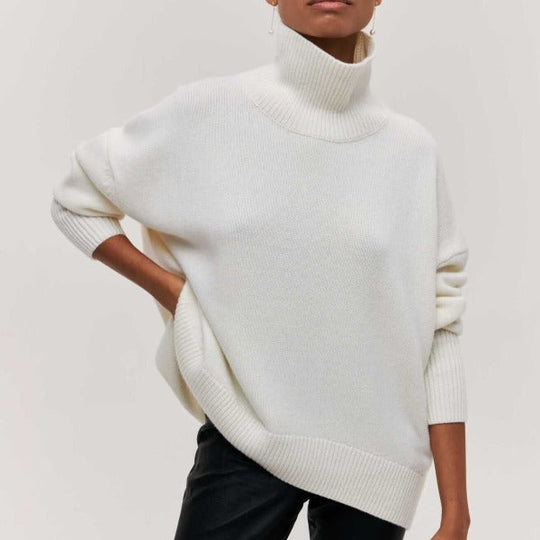Rollkragenpullover für Damen mit lässiger Passform