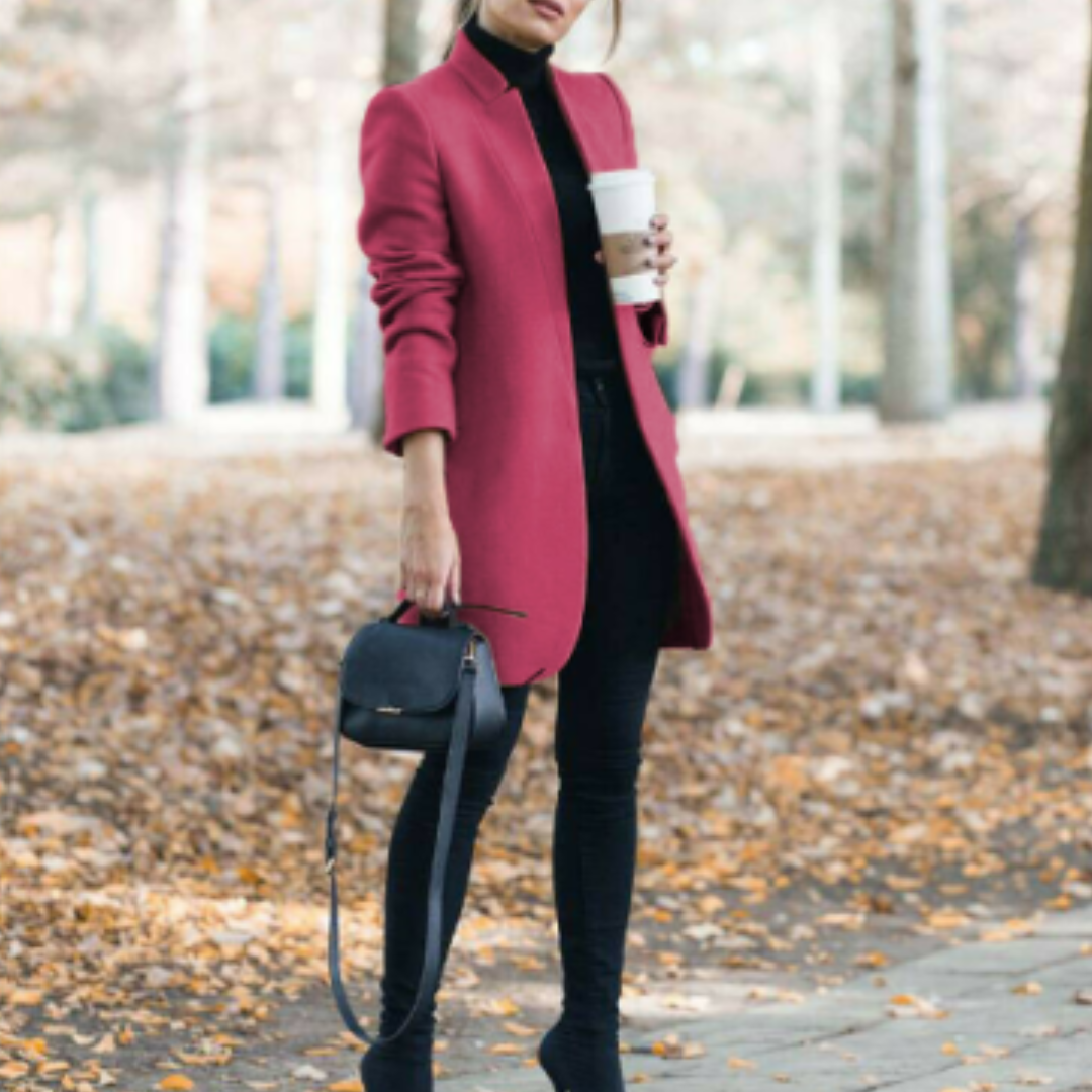 Stehkragen Mantel für Damen im klassischen Stil