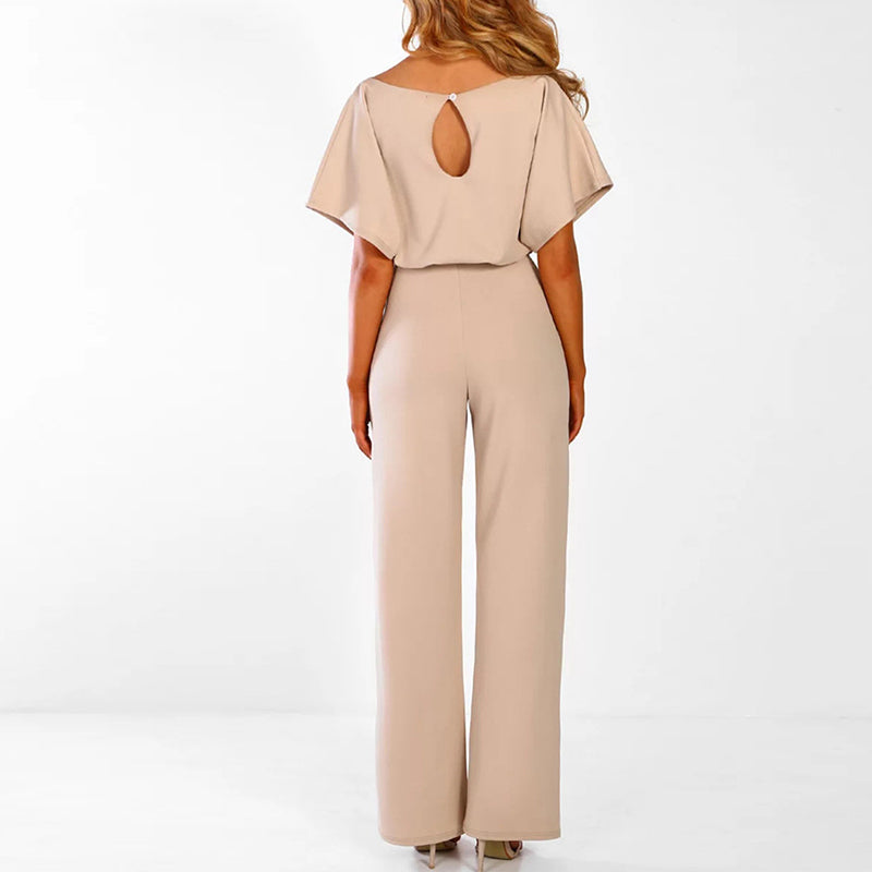 Stilvolle Jumpsuit mit weitem Bein und Schnürung für Damen