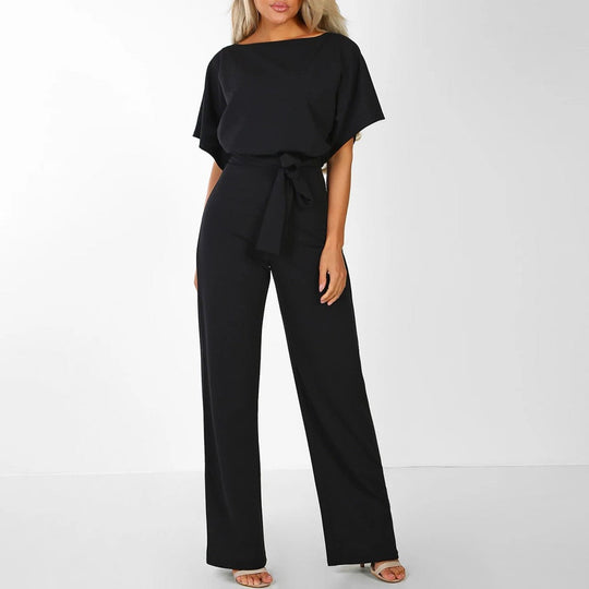 Stilvolle Jumpsuit mit weitem Bein und Schnürung für Damen