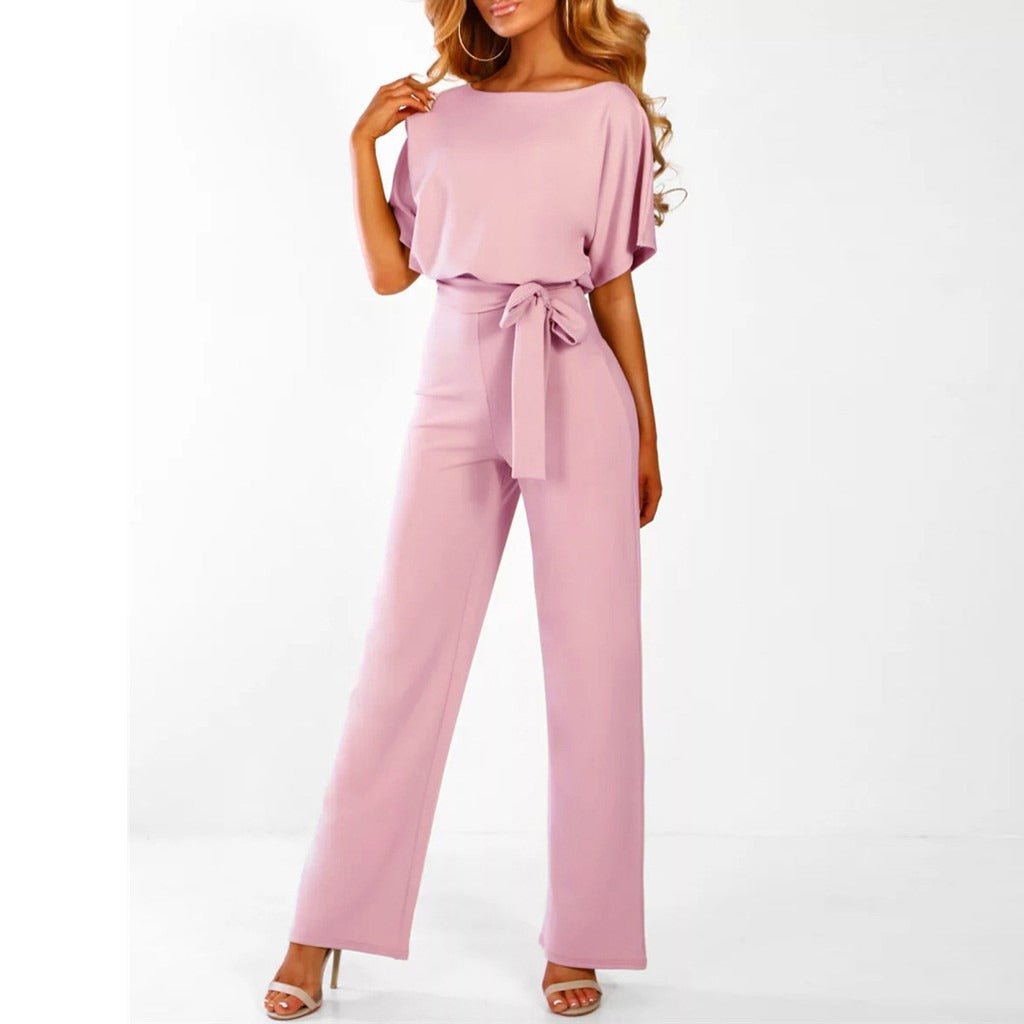 Stilvolle Jumpsuit mit weitem Bein und Schnürung für Damen