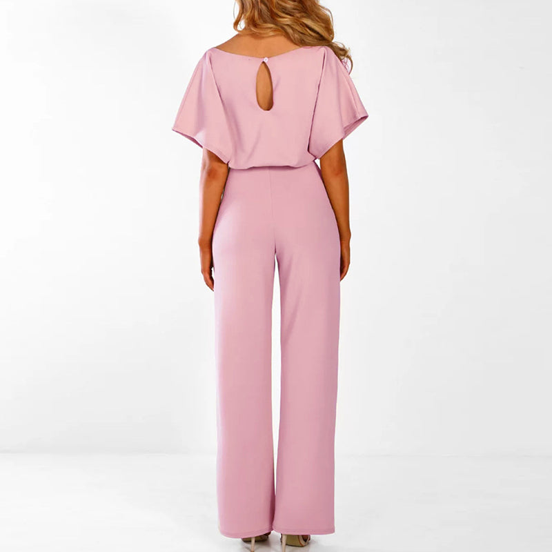 Stilvolle Jumpsuit mit weitem Bein und Schnürung für Damen