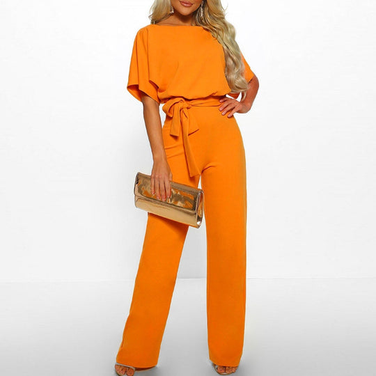 Stilvolle Jumpsuit mit weitem Bein und Schnürung für Damen