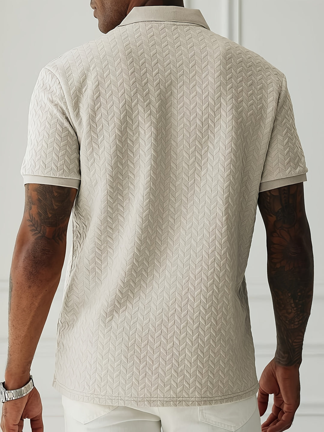 Stilvolles Henley Hemd mit kurzer Arm für Herren