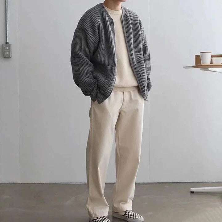 Strickjacke Wollemix Modern für Herren