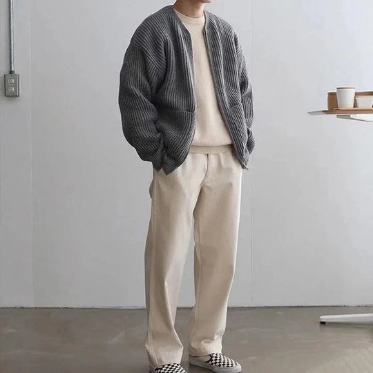 Strickjacke Wollemix Modern für Herren