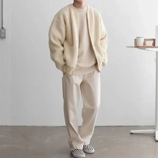 Strickjacke Wollemix Modern für Herren