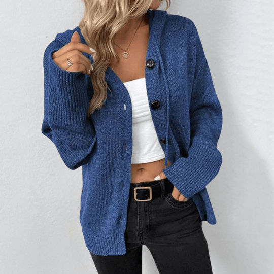 Strickjacke für Damen mit Knopf für kalte Tage