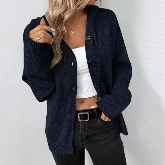 Strickjacke für Damen mit Knopf für kalte Tage
