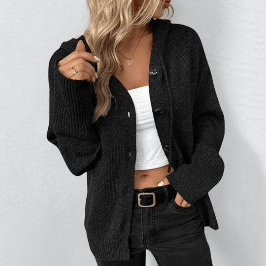 Strickjacke für Damen mit Knopf für kalte Tage