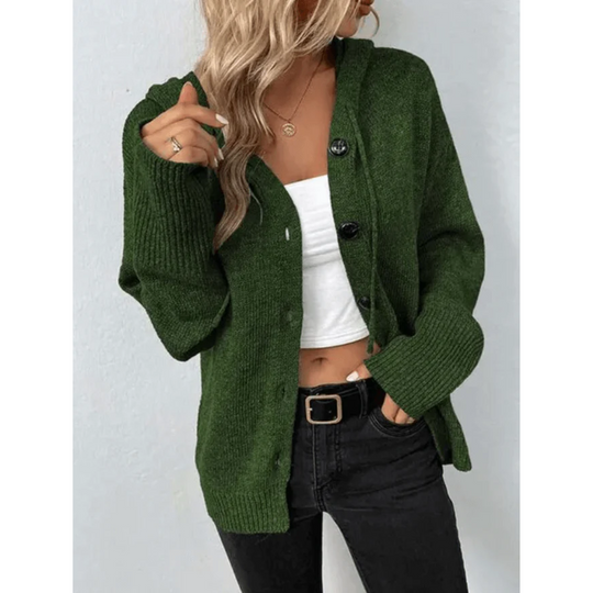 Strickjacke für Damen mit Knopf für kalte Tage