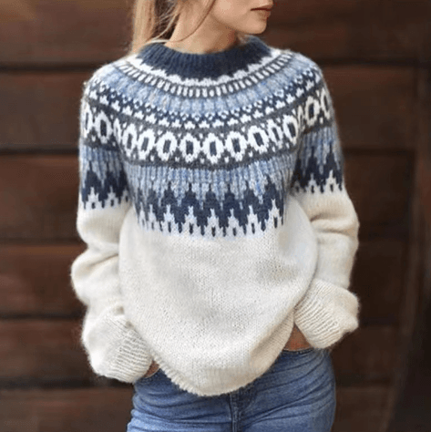 Strickpullover für Damen mit O-Ausschnitt