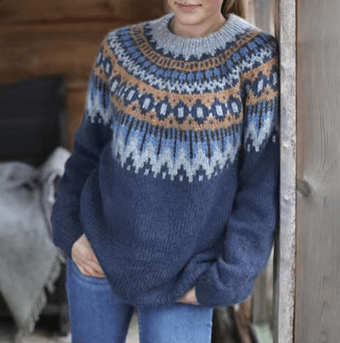 Strickpullover für Damen mit O-Ausschnitt