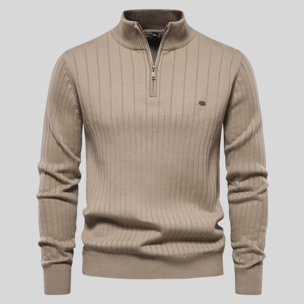 Strickpullover mit halbem Reißverschluss für Herren