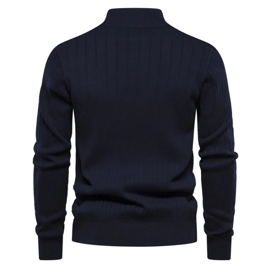 Strickpullover mit halbem Reißverschluss für Herren