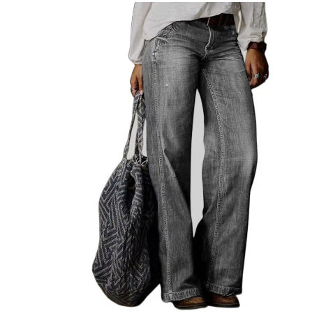 Stylische Stoffhose mit Modernem Jeans Design für Damen