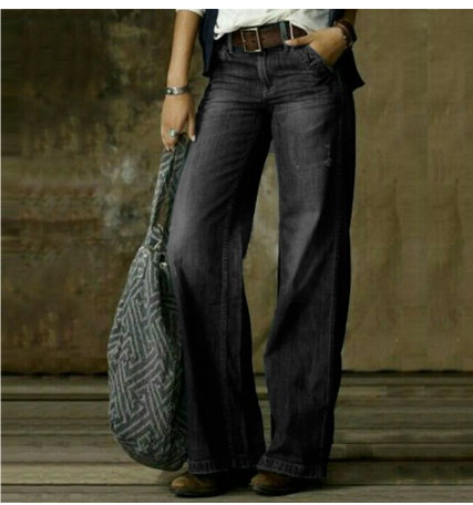 Stylische Stoffhose mit Modernem Jeans Design für Damen