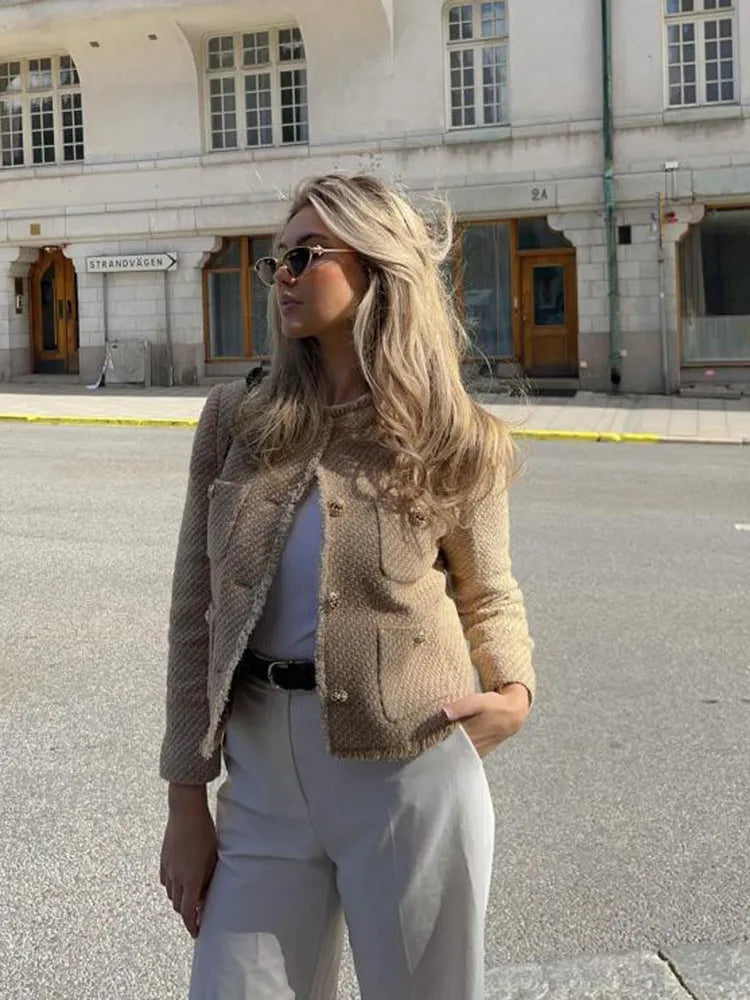 Tweed Jacke mit strukturierter Form für Damen