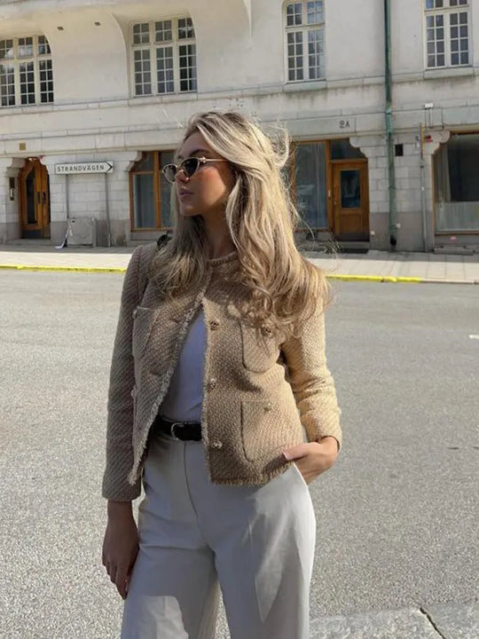 Tweed Jacke mit strukturierter Form für Damen