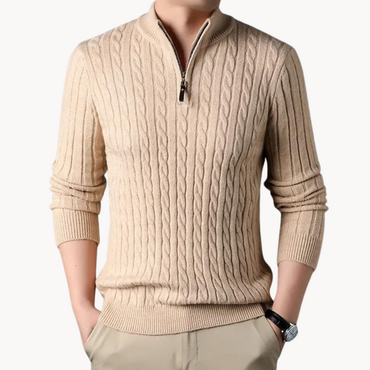 Viertelzip Pullover für Herren mit langen Ärmeln