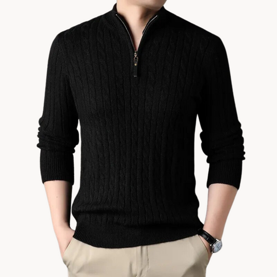 Viertelzip Pullover für Herren mit langen Ärmeln