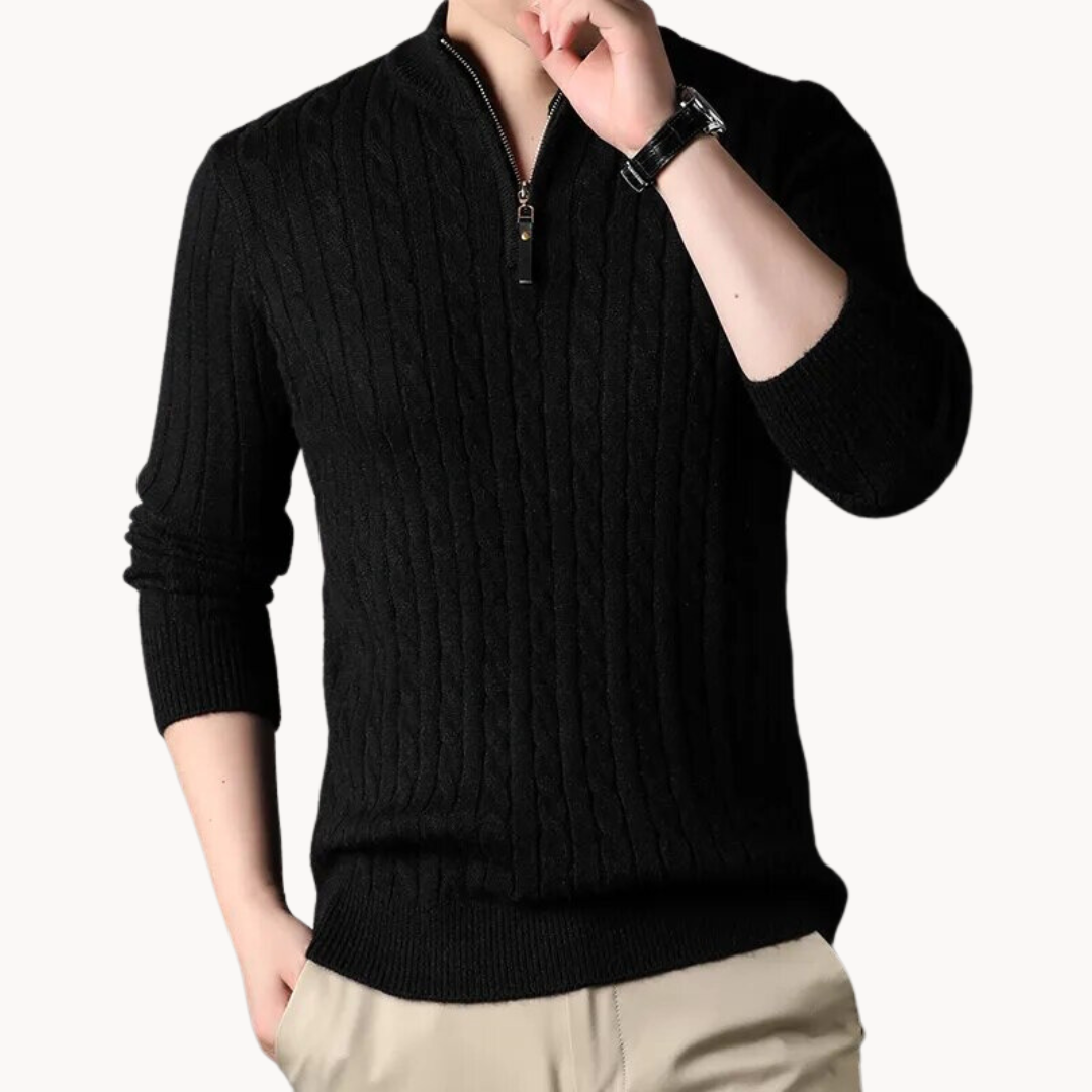 Viertelzip Pullover für Herren mit langen Ärmeln