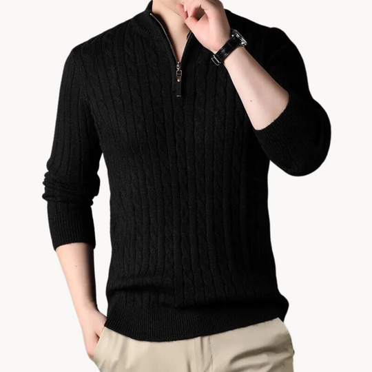 Viertelzip Pullover für Herren mit langen Ärmeln