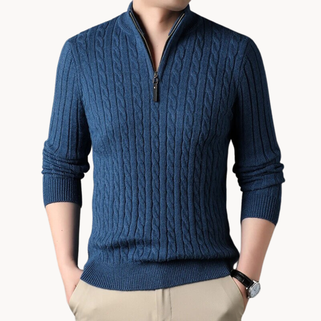 Viertelzip Pullover für Herren mit langen Ärmeln