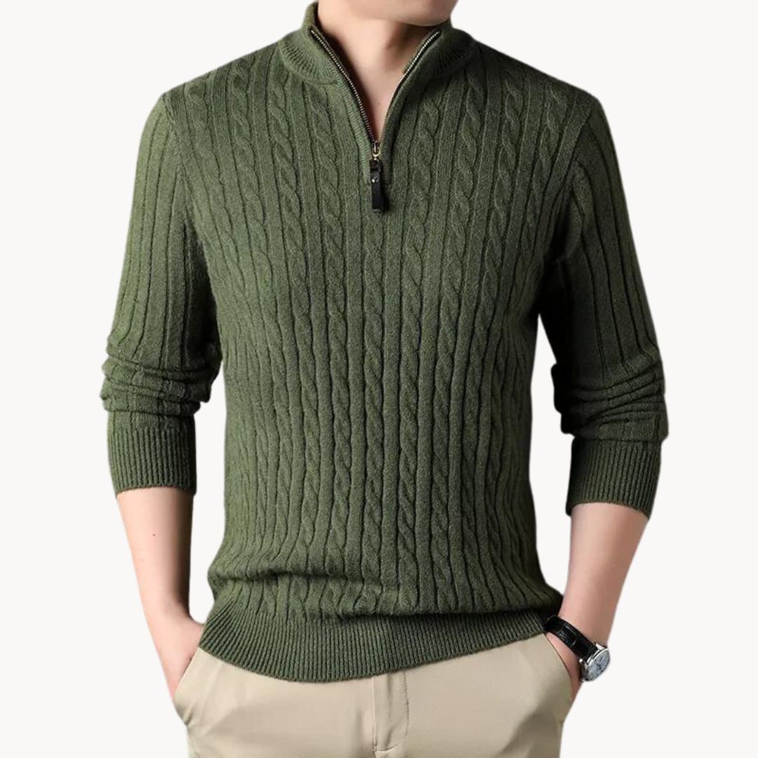 Viertelzip Pullover für Herren mit langen Ärmeln