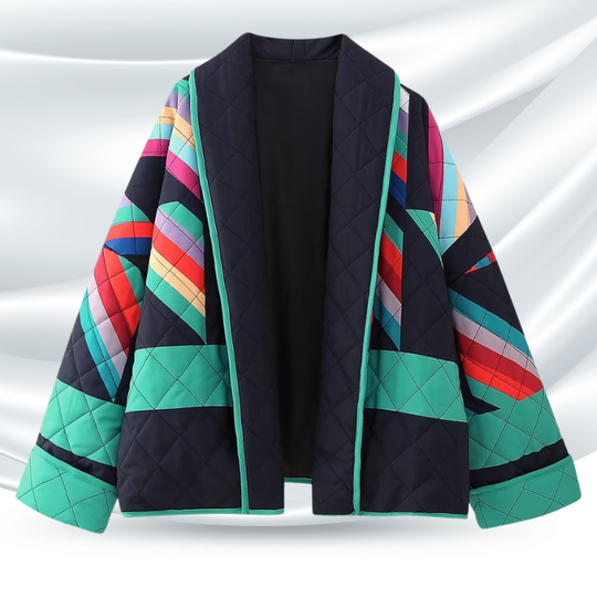 Vintage Jacke V-Ausschnitt aus hochwertigem Material für Damen