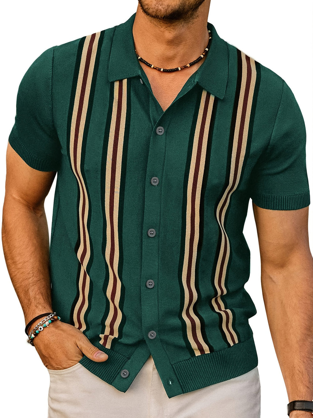 Vintage Polo Shirt Baumwollmix mit Slim Fit für Herren