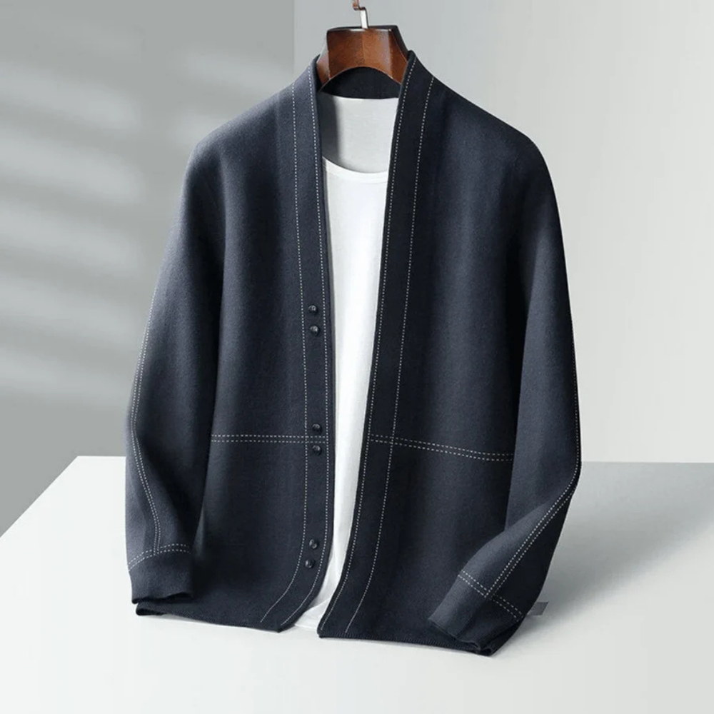 Warme Strickjacke mit Knopf für Herren
