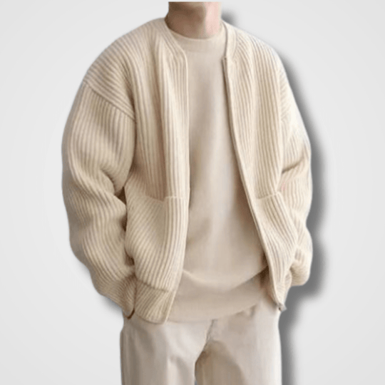 Warme Strickjacke mit Reißverschluss für Herren