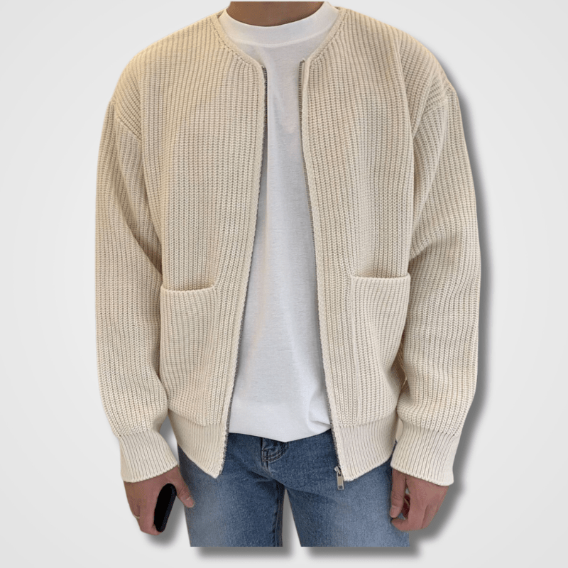 Warme Strickjacke mit Reißverschluss für Herren
