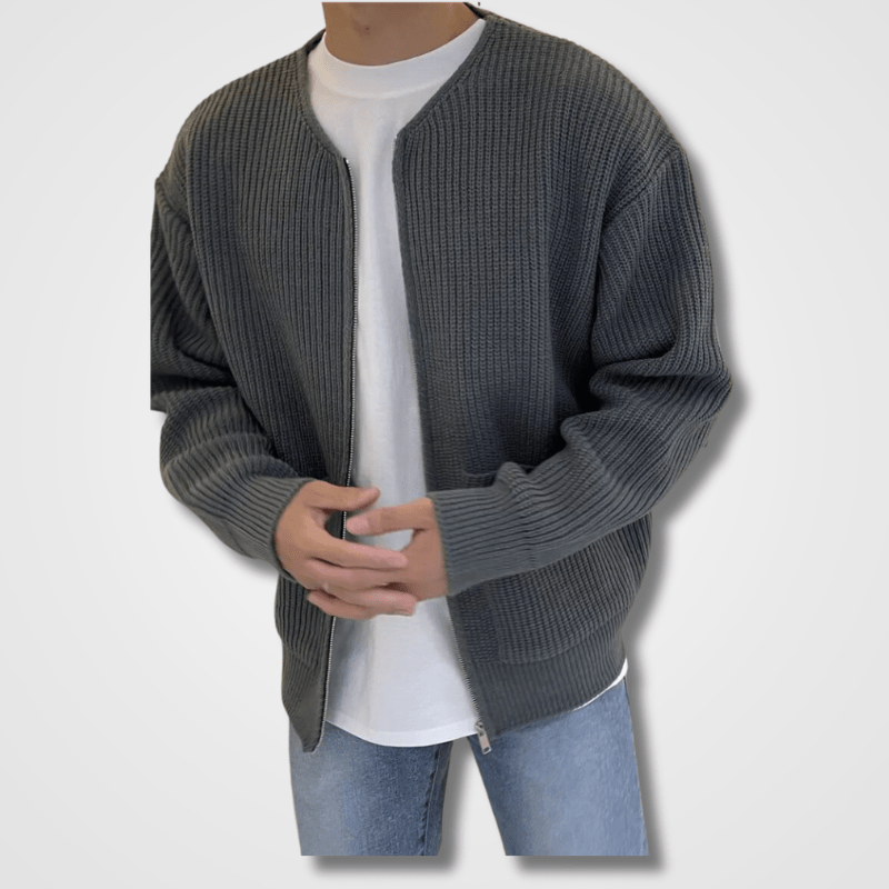 Warme Strickjacke mit Reißverschluss für Herren